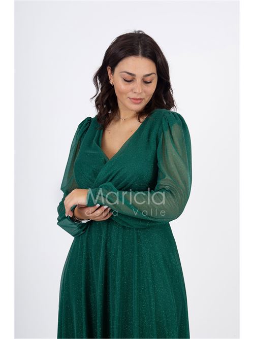 abito manica lunga glitter MARICLA ELEGANCE | FI7219VERDE